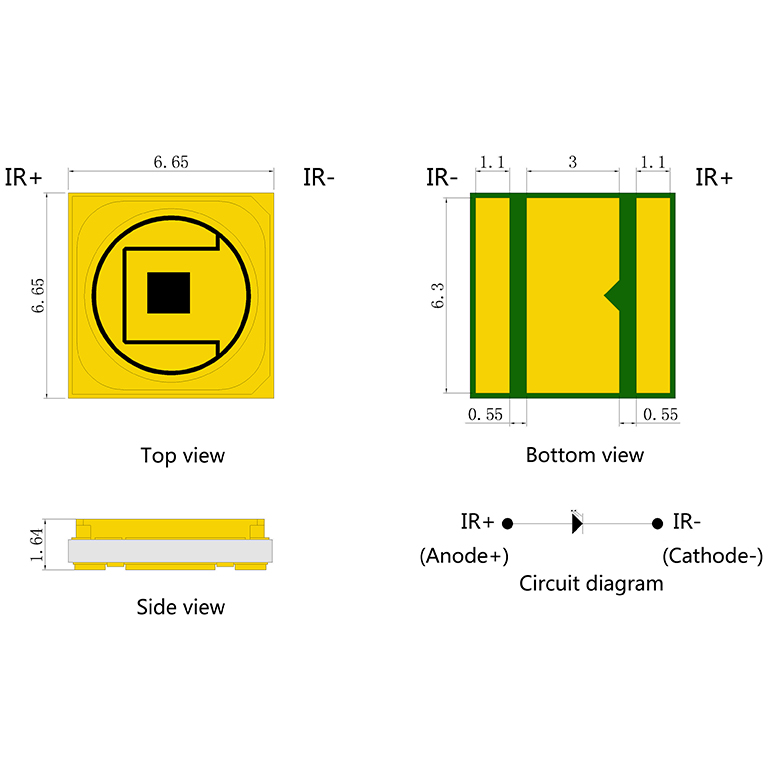 5050 레이저 VCSEL 적외선 단일 코어 고출력 LED 광원