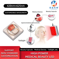 맞춤형 3535 의료 미용 물리 치료 레드 바이올렛 듀얼 컬러 420NM 625NM LED 구슬