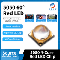 5050 석영 유리 60° 렌즈 680-685nm 산업용 시각 검사 고출력 LED 광원
