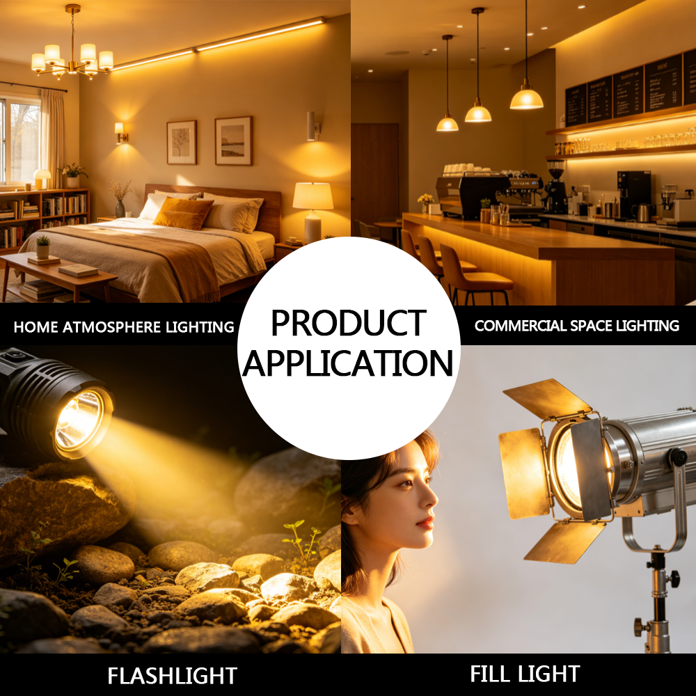 2835 황금색 황색 빛> 90 높은 CRI 고전력 SMD LED 광원